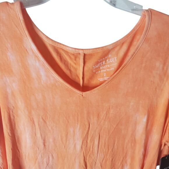 Torrid Super Soft Peach Pie Short Sleeve Favorite Tunic, NWT, 2X - Picture 2 of 6